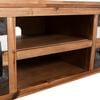 vidaXL TV Stand Wood, Black, White Solid Acacia wood, MDF