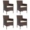 vidaXL Garden Dining Set Brown and Cream