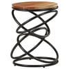 vidaXL End Table Natural and Black Solid Acacia Wood, Iron
