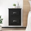vidaXL Wall-mounted Bedside Cabinet Black Engineered wood