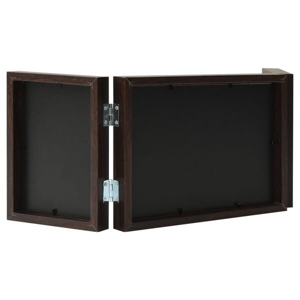 vidaXL Trifold Photo Frame Dark brown MDF, PS (polystyrene) Large