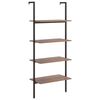 vidaXL Leaning Shelf Dark Brown and Black Engineered wood, Steel Medium