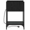 vidaXL Bedside Cabinet with Shelf Black Oak 15.75 x 15.75 x 24.02 in