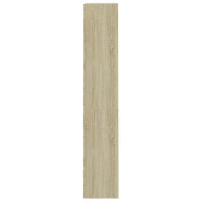 vidaXL 4-Tier Book Cabinet White and Sonoma Oak 23.6"x9.4"x55.9" Engineered Wood