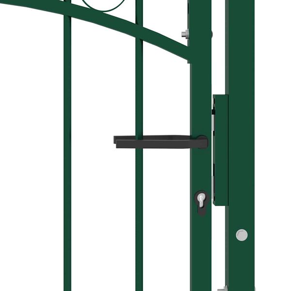 vidaXL Fence Gate with Spikes Steel 39.4x39.4" Green