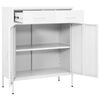 vidaXL Storage Cabinet White 31.5"x13.8"x40" Steel