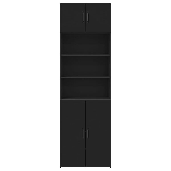 vidaXL Storage Cabinet Black Engineered Wood Large Storage Cabinet