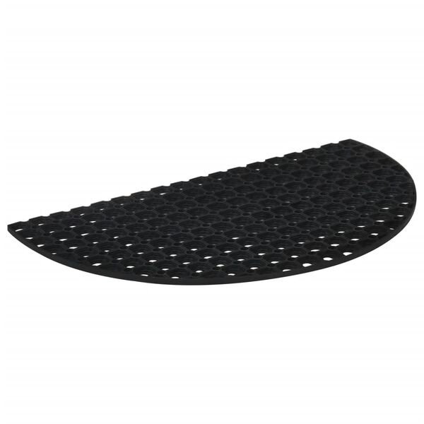 vidaXL Door Mat Black Rubber 17.7 x 29.5 in Non-slip Door Mat