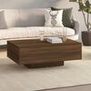 vidaXL Coffee Table Brown Oak Engineered Wood Low Stylish Inlays