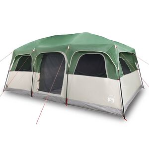 vidaXL Family Tent Cabin 10-Person Green Waterproof