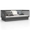 vidaXL Grey Day Bed Solid Pine Wood Standard Convertible Day Bed