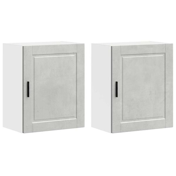 vidaXL Kitchen Wall Cabinet Set of 2 Concrete gray Engineered wood