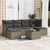 vidaXL Garden Sofa Set Grey PE rattan, Powder-coated steel, Tempered glass