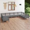 vidaXL Garden Lounge Set Grey Solid pinewood 9 Piece Modular