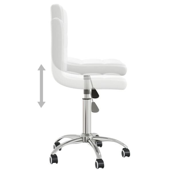 vidaXL Dining Chair White Faux leather, chrome steel Adjustable, Medium