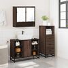 vidaXL Bathroom Furniture Set Brown Oak Engineered Wood, Metal, Glass