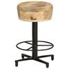 vidaXL Bar Stool Set of 2 Natural Mango Wood, Black Iron