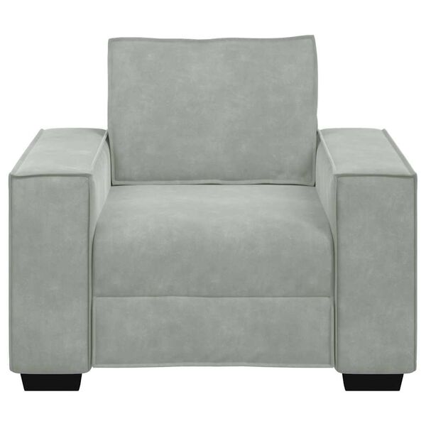 vidaXL Sofa Chair Light grey Velvet, Metal, Plywood, Solid Wood