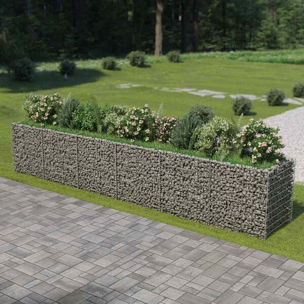 vidaXL Gabion Raised Bed Silver Galvanized steel 21.3x35.4x39.4 in