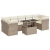 vidaXL Garden Sofa Set Beige Poly Rattan Standard for 7 seater