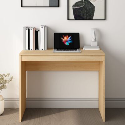 vidaXL Desk Sonoma Oak 35.4"x15.7"x28.3" Chipboard