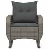 vidaXL Garden Rocking Chair Grey PE rattan, powder-coated steel