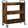 vidaXL Kitchen Trolley Smoked Oak 27.6"x11.8"x32.3" Engineered Wood