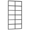 vidaXL Sliding Door ESG Glass and Aluminum 40.2"x80.7" Black