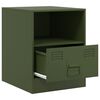 vidaXL Bedside Cabinet Olive green Cold-rolled steel Medium