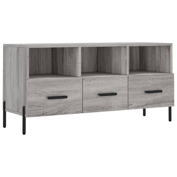 vidaXL TV Cabinet Grey Sonoma Engineered Wood, Iron Medium TV Cabinet
