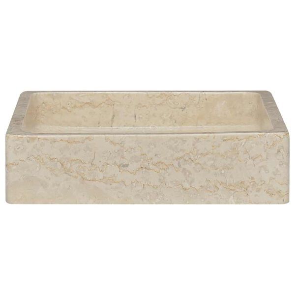 vidaXL Sink Cream 15.7"x15.7"x3.9" Marble