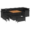 vidaXL Garden Sofa Set 9 pcs Black Poly rattan and powder-coated steel