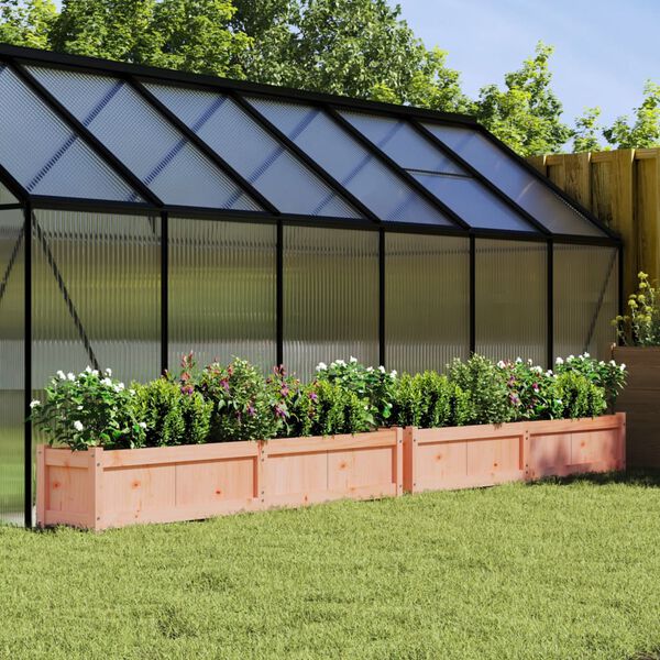 vidaXL Garden Planter Set of 2 Natural Wood Solid douglas wood Large