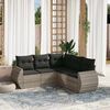 vidaXL Garden Sofa Set Light Grey PE Rattan Large Modular