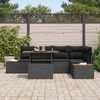 vidaXL Garden Sofa Set with Storage 6 pcs Black Poly rattan
