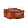 vidaXL Pouffe Tan Genuine Goat Leather 23.6 x 23.6 x 11.8 in Tough