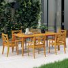 vidaXL Dining Chair Set of 6 Natural Wood Solid acacia wood Standard