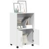 vidaXL Rolling Cabinet White Engineered wood 21.7 x 15.7 x 35.8 in