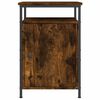 vidaXL Bedside Cabinet Smoked Oak Engineered Wood, Iron Compact