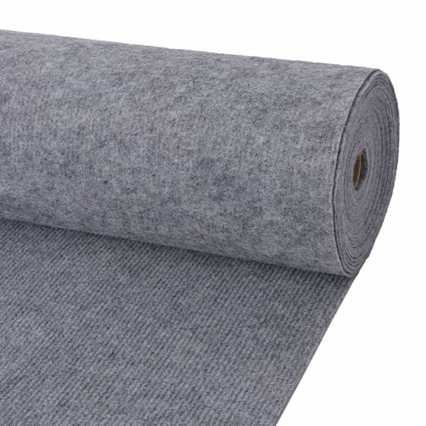 vidaXL Exhibition Carpet Grey Polyester Large Heavy Weight Endurance