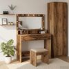 vidaXL Dressing Table with Shelf Old Wood 39.37 x 16.14 x 53.15 in