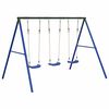 vidaXL Outdoor Swing Set Blue and dark green Painted steel, Polyethylene