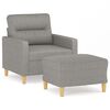 vidaXL Sofa Chair With Footstool Light grey
