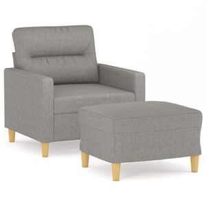 vidaXL Sofa Chair With Footstool Light grey
