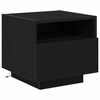 vidaXL Bedside Cabinet with Drawer Black Oak 15.75 x 15.35 x 14.57 in