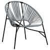 vidaXL Garden Chair Set Black and Light Gray PE Rattan, Powder-Coated Steel