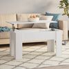 vidaXL Coffee Table White Engineered wood Medium Adjustable