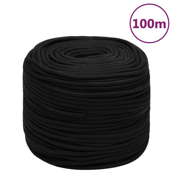 vidaXL Work Rope Black 0.39 " 328.1 ' Polyester
