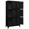 vidaXL Locker Cabinet Black Steel Locker Cabinet Rectangular Modern