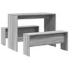 vidaXL Dining Table And Bench Set Gray Sonoma Engineered Wood Medium